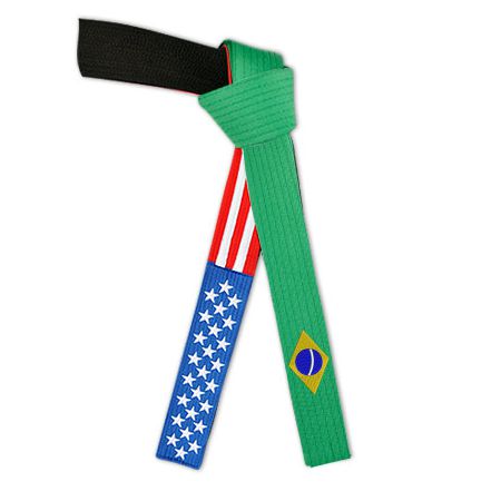 Embroidered Deluxe American Brazilian Flag Belt