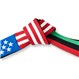 Embroidered American Pan African Flag Martial Arts Belt Tied