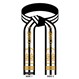 Embroidered Martial Arts Rank Belt with Double White Stripes