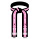 Embroidered Breast Cancer Awareness Black Belt Pink Stripe Rank Belt
