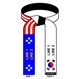 Embroidered American Korean Flag Martial Arts Belt