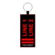 Embroidered Martial Arts Rank Belt Key Chain Black Red