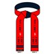 Embroidered Martial Arts Master Belt Red Midnight Blue