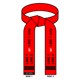 Embroidered Martial Arts Satin Red Belt