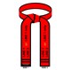 Embroidered Martial Arts Red Belt Black Border