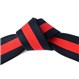 Deluxe Midnight Blue Martial Arts Belt with Red Stripe Tied