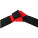 Deluxe Martial Arts Panel Belt Red with Black Ends Tied