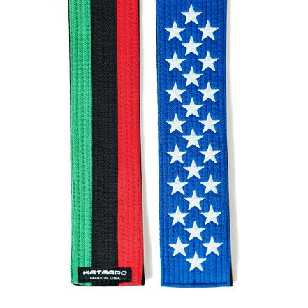 Embroidered American Pan African Flag Martial Arts Belt Ends