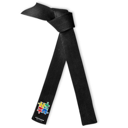 Embroidered Deluxe Black Belt Autism Awareness