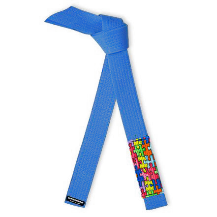 Autism Awareness Jujitsu BJJ Light Blue Belt Puzzle