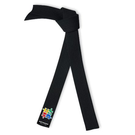 Embroidered Autism Awareness Martial Arts Rank Belt Black