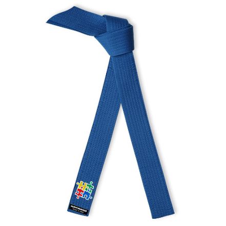 Embroidered Autism Awareness Martial Arts Rank Belt Blue