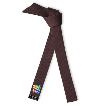 Embroidered Autism Awareness Martial Arts Rank Belt Brown