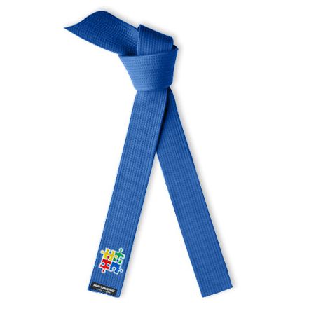 Embroidered Autism Awareness Martial Arts Deluxe Blue Rank Belt