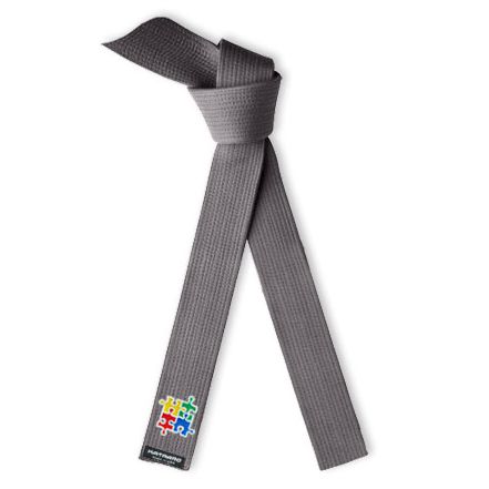 Embroidered Autism Awareness Martial Arts Deluxe Gray Rank Belt