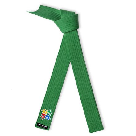 Embroidered Autism Awareness Martial Arts Rank Belt Green