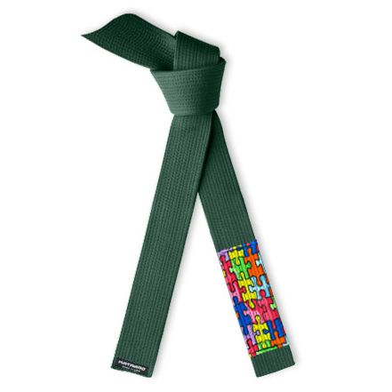 Autism Awareness Jujitsu BJJ Dark Green Belt Puzzle Sleeve