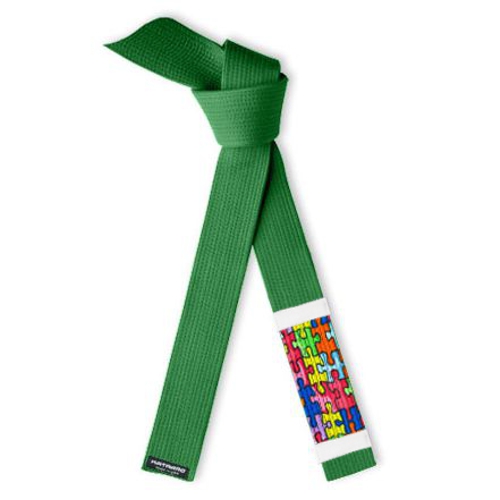 Autism Awareness Puzzle Jujitsu BJJ Instructor Green Rank Belt