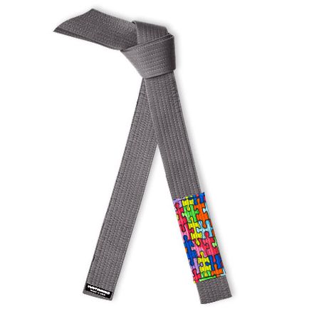 Autism Awareness Jujitsu BJJ Gray Belt Puzzle