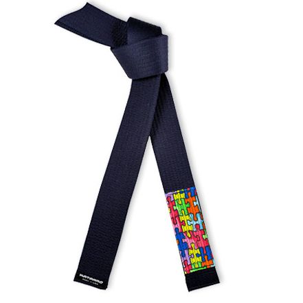 Autism Awareness Jujitsu BJJ Midnight Blue Belt Puzzle