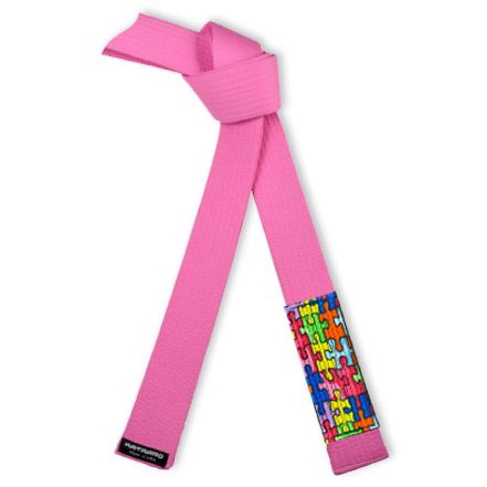 Autism Awareness Jujitsu BJJ Pink Belt Puzzle