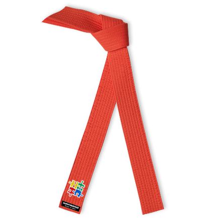 Embroidered Autism Awareness Martial Arts Rank Belt Orange