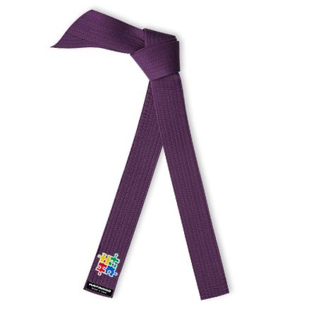 Embroidered Autism Awareness Martial Arts Rank Belt Purple
