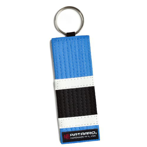 BJJ Jujitsu Rank Belt Key Chain - Light Blue