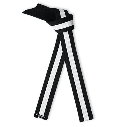 Deluxe Black Belt White Stripe