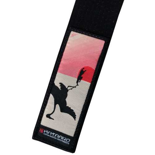 Brushed Cotton Warrior Black Belt - Detail End