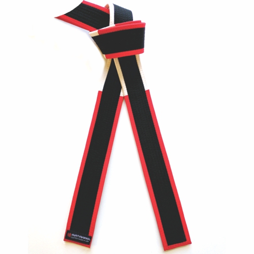 Deluxe Master Black Belt Red and White Panel Border