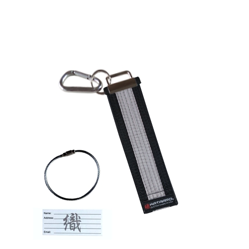 Luggage Tag - Black Belt Silver Stripe