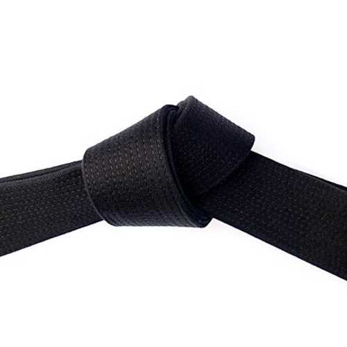 Jujitsu BJJ Martial Arts Black Belt with White Sleeve Tied