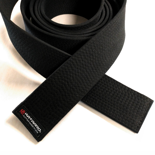 Deluxe Brushed Cotton Martial Arts Black Belt Unrolled