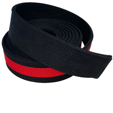 Deluxe Black Belt with Red Stripe (Clearance Item)