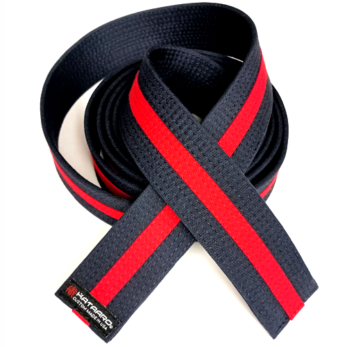 Deluxe Midnight Blue Belt with Red Stripe