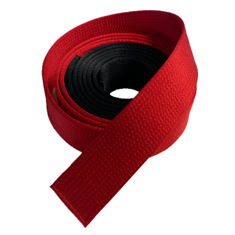 Deluxe Satin Black and Red Specialty Belt (Clearance Item)