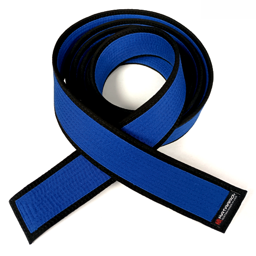 Deluxe Martial Arts Blue Belt with Black Border