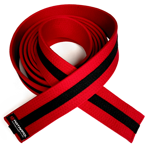 Deluxe Dark Red Belt with Black Stripe