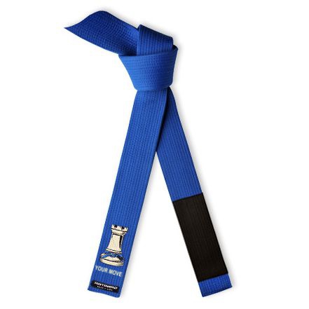 Embroidered Martial Arts Chess Piece Jujitsu BJJ Blue Belt Rook - Your Move