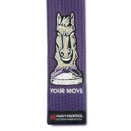 Embroidered Chess Piece Jujitsu BJJ Purple Belt Knight - Your Move