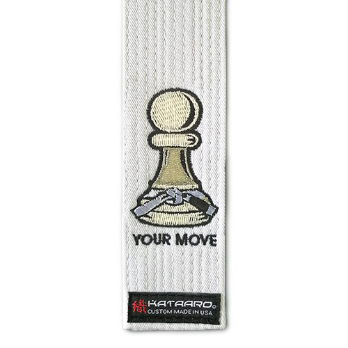 Embroidered Chess Piece Jujitsu BJJ White Belt Pawn - Your Move