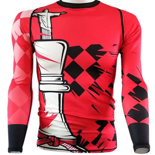 Chess King BJJ Rash Guard - red belt