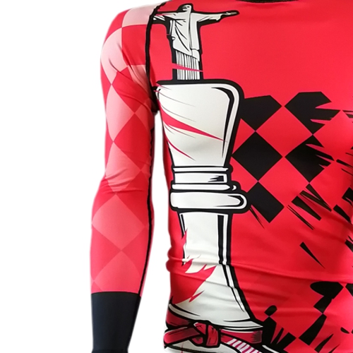 Chess King BJJ Rash Guard photo close up