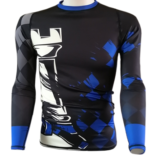 Chess Rook BJJ Rash Guard - Blue Belt