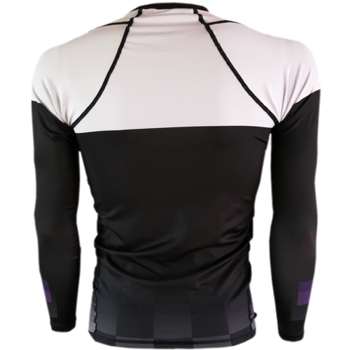 Jujitsu BJJ Rash Guard with Modern Flow Chess Pieces Back