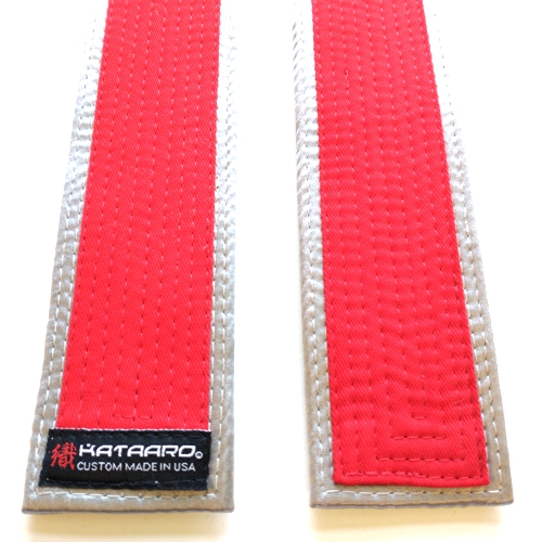 Kajukenbo Grand Master Red Belt with Satin Silver Border Ends