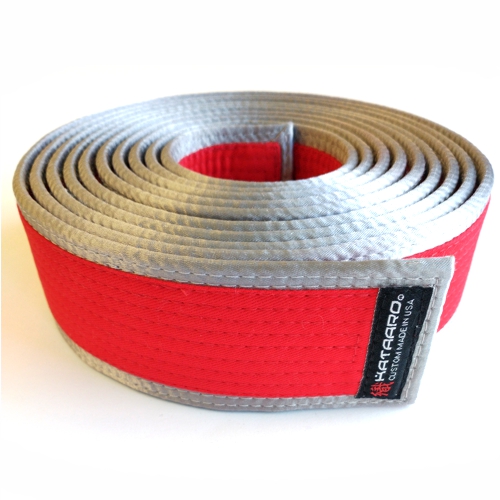 Kajukenbo Grand Master Red Belt with Satin Silver Border Rolled