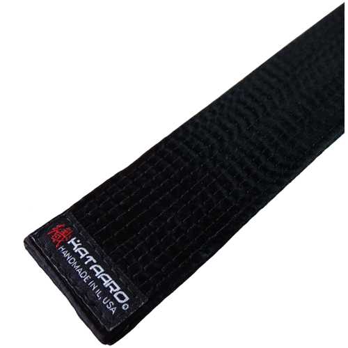 Deluxe Martial Arts Karate Satin Black Belt End Detail