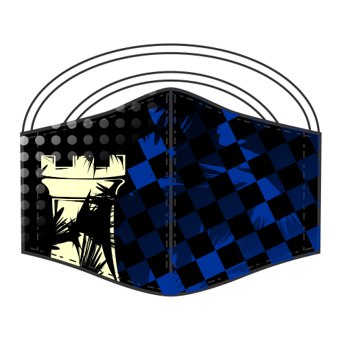 Designer Contoured Face Mask - Blue Rook